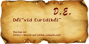 Dávid Euridiké névjegykártya